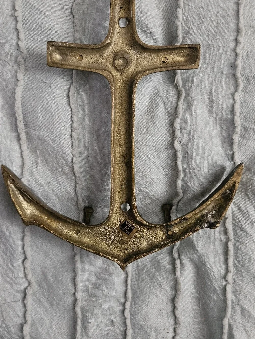 Brass Anchor Wall Hook - Gold Anchor Coat Hanger Keys Pet Lease